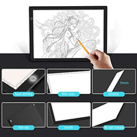 Artcraft - Caja de luz LED para dibujo de tatuaje, dibujo de dibujo de tatuaje, plantilla de animación, ultrafina, ajustable, escala, tipo C con adaptador de 5 V 1 A - Arteztik
