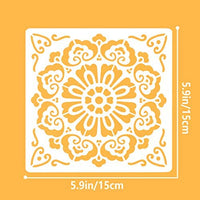 16 PCS Stencils for Painting on Wood Mandala Wall Stencils for Paint Large Pattern DIY Drawing Template for Letter Journal Rock Painting Art Projects, Reusable - Arteztik
