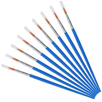Juego de 50 pinceles de pintura, mango de plástico corto, cepillos de pelo de nailon para pintura acrílica, acuarela, arte, para niño, artista, estudiante, principiante, Mix(25plana +25round#1) - Arteztik
