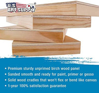 U.S. Art Supply - Tableros de madera de abedul de 10.0 in x 10.0 in de profundidad (4 unidades) - Lienzo de pared de madera para artista, pintura de medios mixtos, acrílico, aceite, acuarela, encáustico - Arteztik
