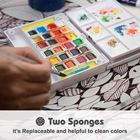 Artify - Juego de bocetos de acuarela para acuarela, 24 colores surtidos con 3 pinceles, juego de sartenes de acuarela perfecto para pinturas y dibujos animados, kit de acuarela de viaje mini - Arteztik
