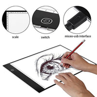 Tablero de rastreo LED portátil A4 para dibujo de plantillas, delgado, caja de luz, mesa para tatuaje artístico artista - Arteztik
