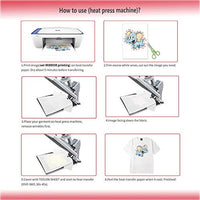 Papel de transferencia de calor 20 hojas A4 papel de transferencia imprimible papel de impresora de inyección de tinta para camisetas telas ligeras G HEAT-GOO - Arteztik
