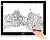 Cuadro de luz LED Artcraft de brillo regulable A4, tableta portátil, tableta portátil, ME456 cable de alimentación USB para copiar tabla de dibujo para artistas diseñando, animación, bocetos (azul) - Arteztik
