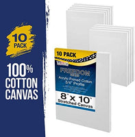 US Art Supply lona elástica sin ácido, de calidad, supervaliosa, de 8 x 10 pulgadas, paquete de 10, yeso de excelente perfil, paquete de supervalor de 10 lonas - Arteztik

