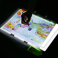 Tamaño de papel de carta A4, ultradelgada, portátil, luz LED, caja de rastreo, luz, almohadilla de trazado, trabajo con alimentación USB y batería para 5D DIY, pintura de diamantes, artistas, trazado, dibujo, dibujo animación (gris) - Arteztik
