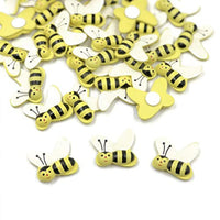 SUPVOX - Abeja de madera autoadhesivo para manualidades, álbumes de recortes, decoración de fiestas, 50 unidades - Arteztik

