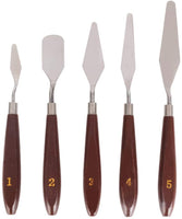 5 piezas de cuchillos de pintura, paleta de acero inoxidable cuchillo conjunto de pintura raspador espátula cuchillo herramientas accesorios para óleo lienzo pintura acrílica - Arteztik
