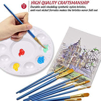DUGATO Juego de pinceles de pintura, 2 paquetes/20 pinceles de nailon con punta redonda con 5 paletas de pintura para acrílico acuarela aceite Gouache esmalte o fiesta de cumpleaños pintura - Arteztik
