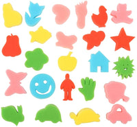 FOVERN1 60 piezas de pintura de esponja para niños, kit de pinceles de pintura para niños, juego de pinceles de pintura de espuma, tazas de pintura con 1 delantal de pintura impermeable - Arteztik
