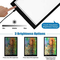 B4 LED Light Painting Pads,Portable LED Tracing Light Board,DIY Dimmable Light Brightness Table,Reutilizable B4 Scale Led Pads con soporte desmontable y clips. - Arteztik

