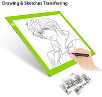 Mesa de luz de trazado ultrafina A4 LED tablero de copia NXENTC almohadilla de luz de dibujo almohadilla brillo ajustable plantilla artista trazado arte mesa de tatuaje verde - Arteztik
