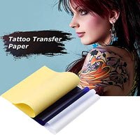 Xnuoyo - Papel de transferencia de tatuaje, 35 hojas de papel de plantilla de tatuaje de 4 capas, práctico y fácil de usar, papel de calco de carbono, accesorios especiales para tatuajes (tamaño A4) - Arteztik
