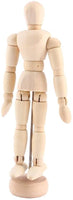 Maniquí de madera de 7.9 in con soporte para exhibición de mesa, dibujo de pintura de Manikin, limas móviles de dibujo artístico, flexible totalmente unido. - Arteztik

