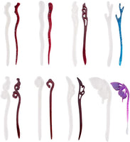 WANDIC moldes de fundición de joyería, 8 piezas de 8 diferentes patrones de horquilla de pelo de silicona de palo de pelo, molde semitransparente para manualidades de resina epoxi para hacer horquillas de pelo - Arteztik
