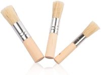 Evenwils - Juego de 3 pinceles de madera con cerdas naturales para pintura acrílica, pintura al óleo, pintura de acuarela, proyectos de plantilla, tarjetas, manualidades - Arteztik
