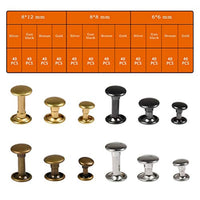 Remaches de doble tapón, 480 juegos de remaches de piel, 0.236-0.315 in, doble cabeza remache nociones de metal remaches remaches remaches con herramientas de ajuste para bolsa/cinturón de piel, decoración de reparación de artesanía - Arteztik

