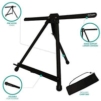 Mont Marte Caballete de mesa para pintar, bonito caballete de pintura para niños, artistas y adultos. Altura ajustable hasta 21 pulgadas., Metal, Negro, Paquete de 1 - Arteztik
