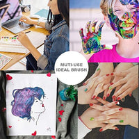 Loteaf - Juego de 17 pinceles de pintura con cuchillo de paleta y esponja para acuarela, acrílico, aceite, bolsa de transporte emergente incluida para artistas, adultos y niños - Arteztik
