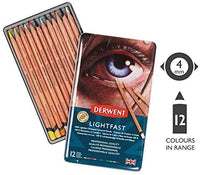 Derwent 2302719 - Lápices de colores para artista, dibujo, profesional, 12 unidades - Arteztik
