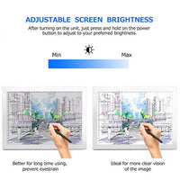 A4 Brillo regulable LED Artcraft caja de luz Tracer Slim Light Pad Tableta portátil, ME456 Cable de alimentación USB Copia Tablero de dibujo Tabla de rastreo para artistas Diseño, Animación, Boceto (Blanco) - Arteztik
