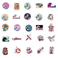 Ukiyoe - Pegatinas de ondas (50 unidades), diseño de olas de surf de estilo japonés, para ordenador portátil, botella de agua, coche, monopatín, cuaderno, perfecto para niños, adolescentes, estudiantes, ukiyoe Wave - Arteztik
