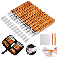 Juego de 20 cuchillos de talla de madera para tallar a mano y para principiantes - Arteztik
