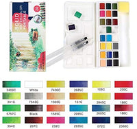 Set de pintura de acuarela para niños, suministros de arte, regalos de pintura para artistas, adultos, adolescentes, juego de 24 colores vibrantes surtidos con pinceles de acuarela, paleta y estuche de almacenamiento duradero - Arteztik

