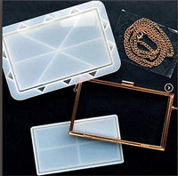 Juego de moldes para hacer bolsas de bricolaje dinámico líquido Quicksand bolsa molde kit bolso de silicona resina molde artesanía UV claro Shaker embrague (redondo) - Arteztik
