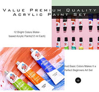 TBC The Best Crafts Juego de pintura acrílica de 60 colores (0.7 fl oz x 60) para artistas profesionales, adultos. Pintura de roca, pintura de arcilla, lienzo, pintura de tela, suministros de artes y manualidades y artículos esenciales de arte escolar par - Arteztik
