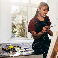 VisuartPRO Juego de pinceles de pintura acrílica con 15 pinceles de artista de primera calidad y 24 colores de pintura acrílica, kit definitivo para lienzo, madera, cerámica, tela (juego de pintura acrílica) - Arteztik
