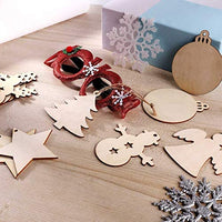 4 piezas grandes sin terminar pintables en blanco de madera de 11.6 x 11.8 pulgadas decoración de festivales de Navidad, árbol de Navidad colgante de madera para niños DIY arte manualidades (letras caseras) - Arteztik
