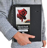 Libros de bocetos de tapa dura, paquete de 2 cuadernos de 6.0 x 9.0 in, con alambre espiral y lazo para lápiz, total de 160 hojas de bloc de bocetos, papel de dibujo sin ácido, perfecto para bolígrafo, lápiz de color, pastel y grafito. - Arteztik
