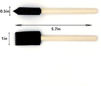 N/B - Juego de 75 pinceles de pintura de espuma de 1.0 in para acrílicos, manchas, barnices, manualidades, arte, color negro - Arteztik
