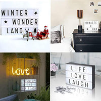 Caja de luz de mensaje A4 para cine, señal LED personal, caja de luz LED estilo carpa con 220 letras Emojis números para festivales/cumpleaños/aniversarios/casa/boda/tienda de decoración, USB o batería - Arteztik
