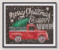 Apomelo - Pintura de diamante de 10.0 x 12.0 in, diseño de camión rojo con números y diamantes de imitación, para manualidades - Arteztik
