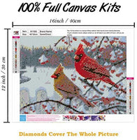 SanerDirect - 4 paquetes de pintura de diamante 5D para bricolaje, diseño de pájaro cardenal con taladro completo, pintura de diamante para decoración de pared del hogar (12 x 16 pulgadas) - Arteztik
