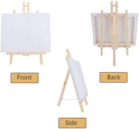 Jekkis - Caballete de 4 paquetes con juegos de lienzo, lienzo de 12.0 x 9.5 in y caballete de madera de 16.0 x 9.5 in, juego de pintura para mesa para niños y adultos - Arteztik
