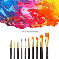 Suproot Juego de pinceles de pintura, 10 pinceles planos para acuarela, aceite, pintura acrílica y manualidades, uñas, pintura facial (cepillo azul) (negro) - Arteztik
