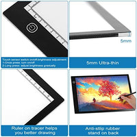 B4 LED Light Painting Pads,Portable LED Tracing Light Board,DIY Dimmable Light Brightness Table,Reutilizable B4 Scale Led Pads con soporte desmontable y clips. - Arteztik
