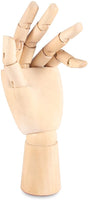 Modelo maniquí de madera seccionada de mano izquierda/derecha Fashionclubs, de 7", articulada, para dibujar, bosquejar, pintar - Arteztik
