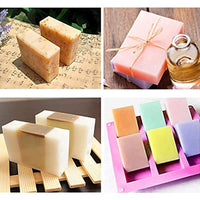 Moldes de silicona para jabón, 6 cavidades rectangulares de silicona para moldes de jabón caseros, molde para tartas, molde de chocolate y bandeja de cubitos de hielo, juego de 3 moldes (azul y verde y rosa). - Arteztik
