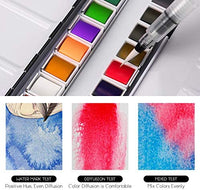 Artistas acuarela juego de pintura removible acuarela kits de pintura suministros de arte de pintura regalos para mujeres, adultos, niños, suministros de pintura profesional con paleta, acuarela pincel bolígrafos (24 colores) - Arteztik
