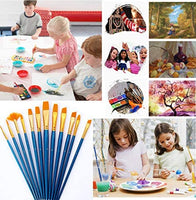 Veczom - Juego de 12 pinceles de pintura para artistas, diferentes tamaños, pinceles de nailon, pincel para pintura acrílica al óleo, acuarela, arte de uñas faciales, pintura de roca, artistas de pintura Gouache, adultos, niños - Arteztik
