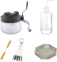 hubest 5 Sets Multi Purpose aerógrafo Soporte para cepillo para polvo herramientas de limpieza Glass Pot Jar Reparación Pintura Apoyo de lavado cepillo para polvo de limpieza Boquilla Punta De Pincel De Aceite Botella de plástico de lavado - Arteztik
