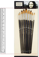Filbert - Juego de 9 pinceles de pintura para artistas, de nailon, con mango largo, para aceites, acrílicos, gouache y acuarela - Arteztik
