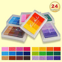 PMLAND - Juego de 15 almohadillas de tinta para sellos de manualidades en papel de madera o tela, 15 colores vibrantes incluidos - Arteztik
