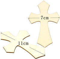 BcPowr 60 piezas de madera sin acabar, piezas de madera en forma de cruz, cruz colgante para manualidades, escuela dominical, iglesia, decoración del hogar religioso, 2.8 x 4.3 x 0.1 in - Arteztik
