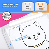 Caja de luz LED portátil A4 para interior/exterior (alimentación USB o batería AA), brillo ajustable con protección para la vista, mesa blanca para dibujo, animación, dibujos animados, bocetos, Blanco, A4 - Arteztik
