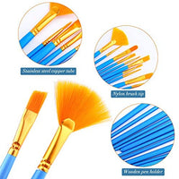 Juego de pinceles de pintura, 1 paquete de 12 unidades, cabezal de cepillo de nailon, apto para pintura al óleo, acuarela, etc., el mejor regalo para los amantes de la pintura. - Arteztik
